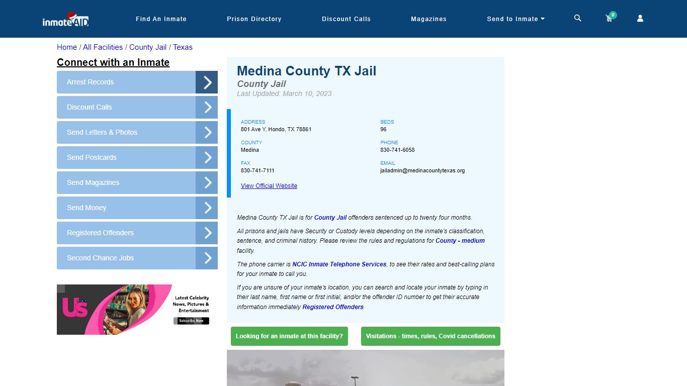 Medina County TX Jail - Inmate Locator - Hondo, TX