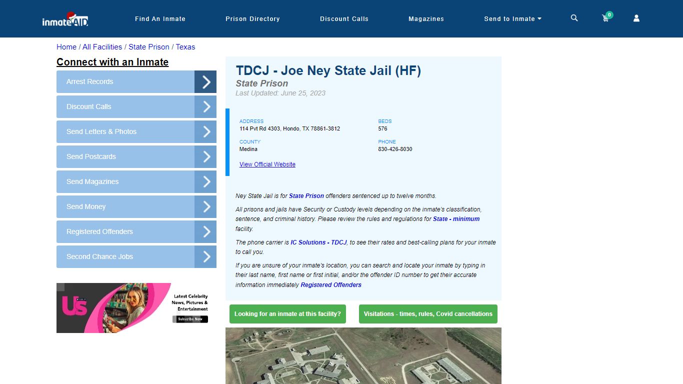 TDCJ - Joe Ney State Jail (HF) & Inmate Search - Hondo, TX